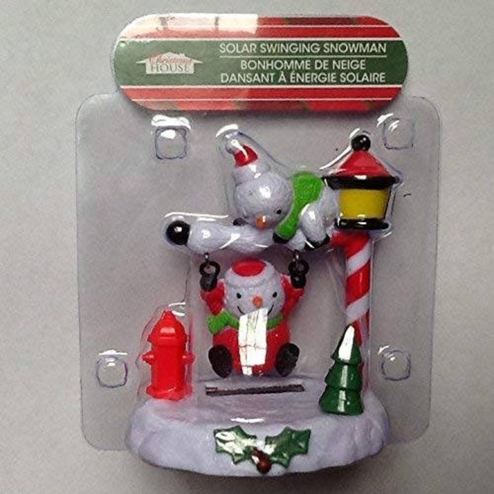 NEW Solar Powered Dancing Dancer Swinging Snowman Snowmen Frosty Bobble Head Toy